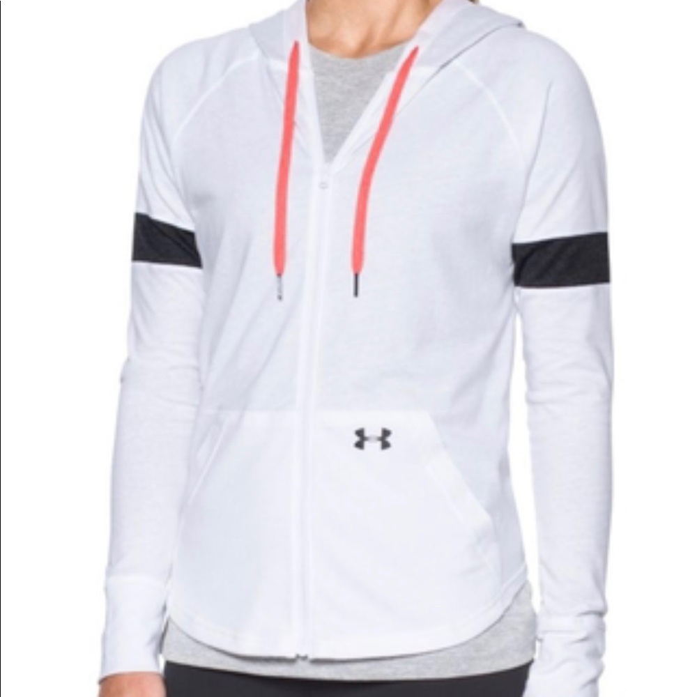 White Under Armour zip up hoodie